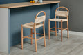 Matt Blatt Marcus Beech Wood Bar Stool (White/Natural)