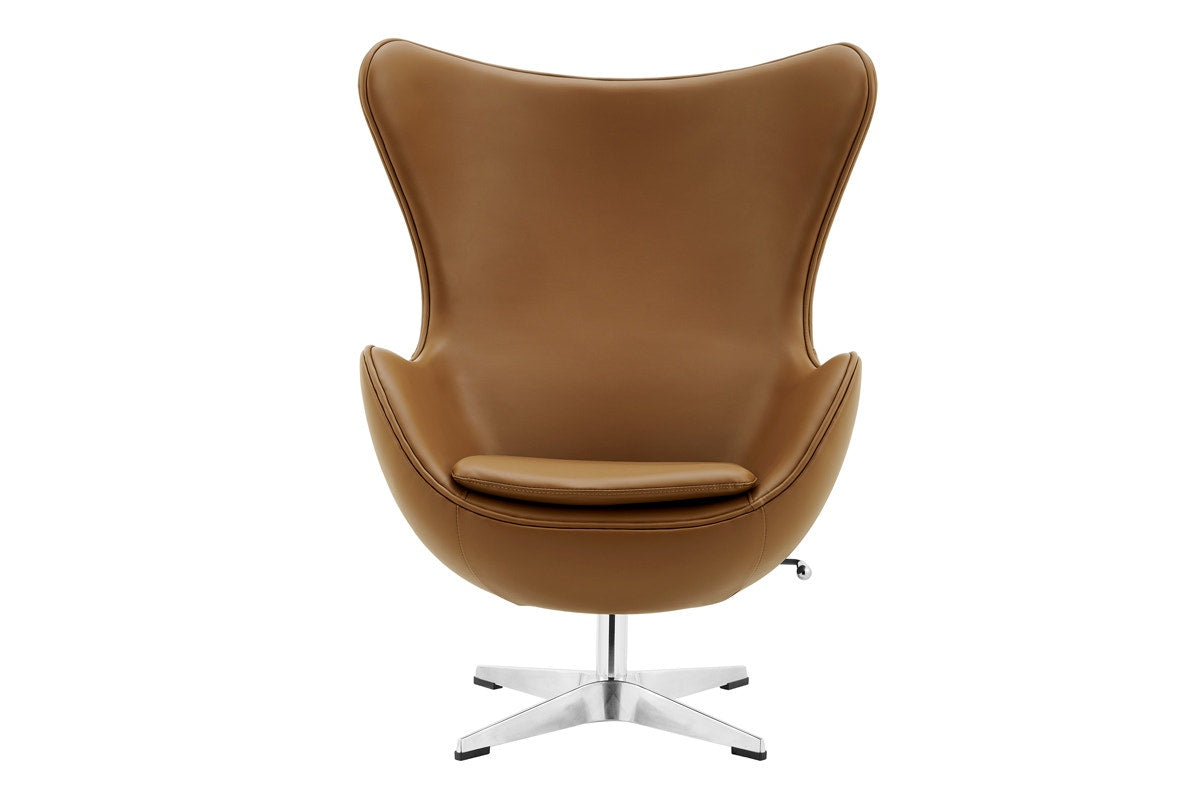 Matt Blatt Arne Jacobsen Egg Chair Premium Replica (Brown Bonded Leather)
