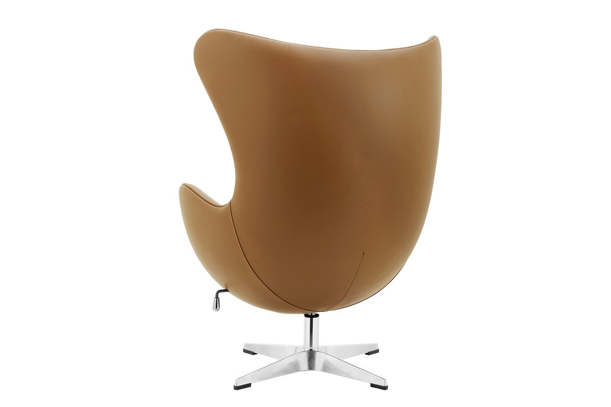 Matt Blatt Arne Jacobsen Egg Chair Premium Replica (Brown Bonded Leather)
