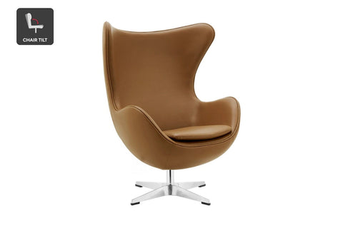 Matt Blatt Arne Jacobsen Egg Chair Premium Replica (Brown Bonded Leather)