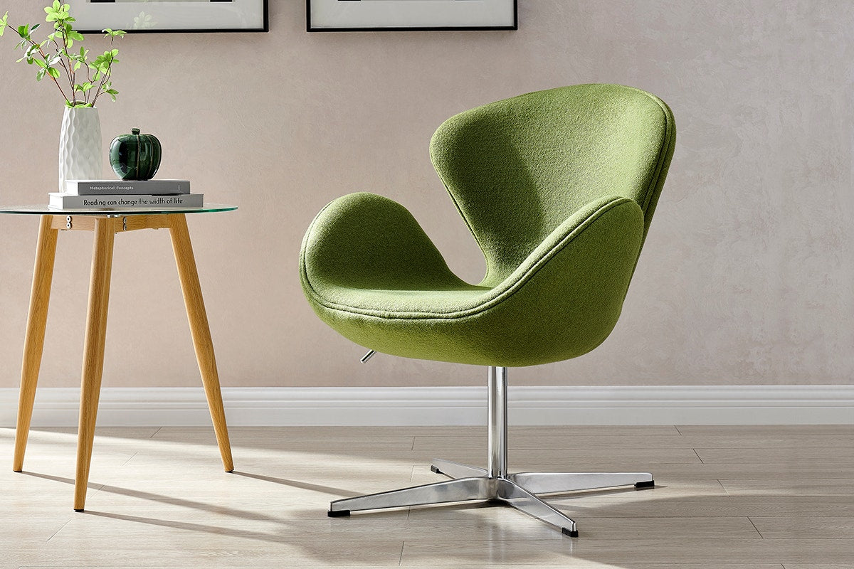 Matt Blatt Arne Jacobsen Height Adjustable Swan Chair Premium Replica (Moss Green)