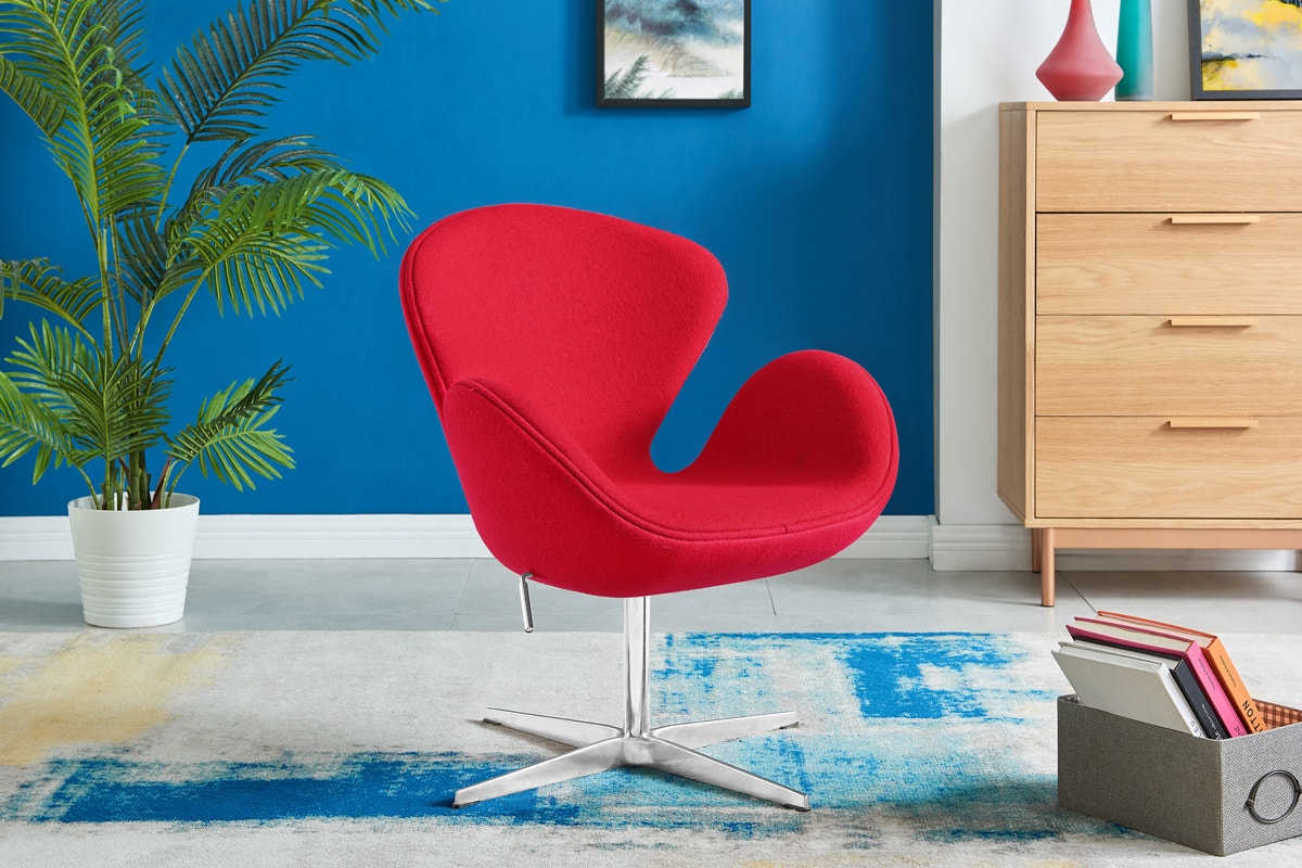 Matt Blatt Arne Jacobsen Height Adjustable Swan Chair Premium Replica (Red)