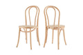 Matt Blatt Set of 2 Bentwood Chairs (Natural Beech/Rattan Seat)