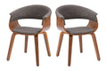 Set of 2 Matt Blatt Bentwood Upholstered Dining Chairs (Walnut)
