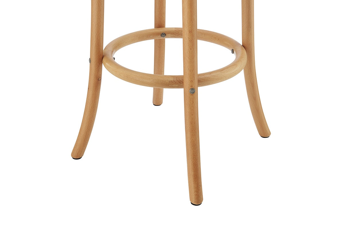 Matt Blatt Bentwood Backless Bar Stool (Natural Beech/Rattan Seat)