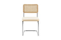 Set of 2 Matt Blatt Marcel Breuer Cesca Dining Chairs Replica (Rattan/Cream Velvet)