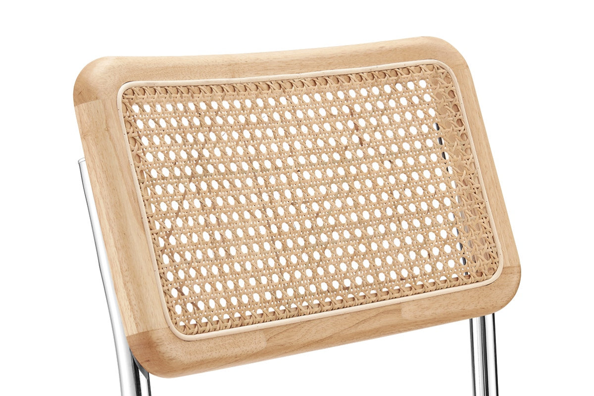Set of 2 Matt Blatt Marcel Breuer Cesca Dining Chairs Replica (Rattan/Cream Velvet)