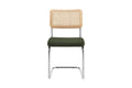 Set of 2 Matt Blatt Marcel Breuer Cesca Dining Chairs Replica (Rattan/Green Velvet)