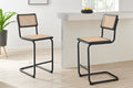 Set of 2 Matt Blatt Marcel Breuer Cesca Counter Stools Replica (Black/Rattan)