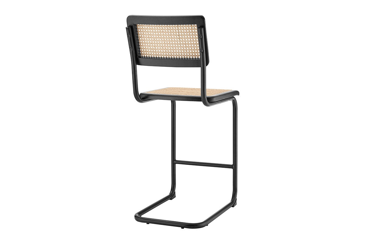 Set of 2 Matt Blatt Marcel Breuer Cesca Counter Stools Replica (Black/Rattan)