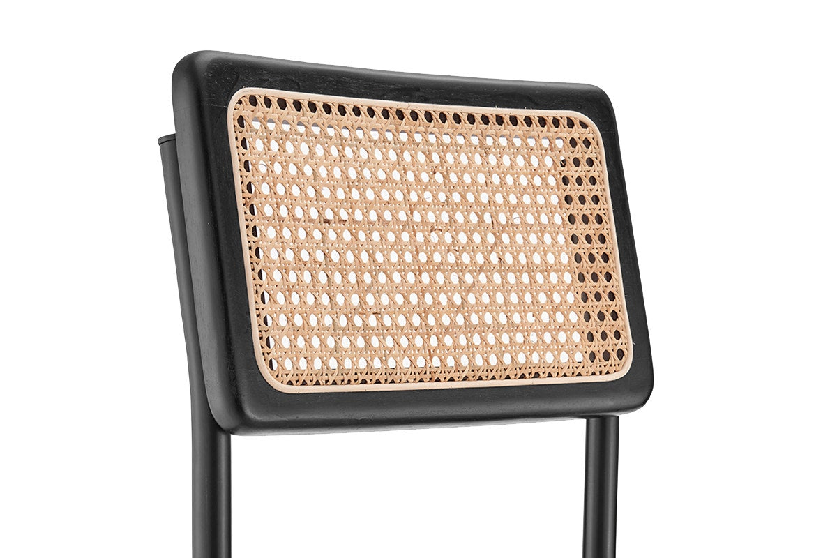 Set of 2 Matt Blatt Marcel Breuer Cesca Counter Stools Replica (Black/Rattan)