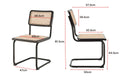 Set of 2 Matt Blatt Marcel Breuer Cesca Dining Chairs Replica (Black/Rattan)