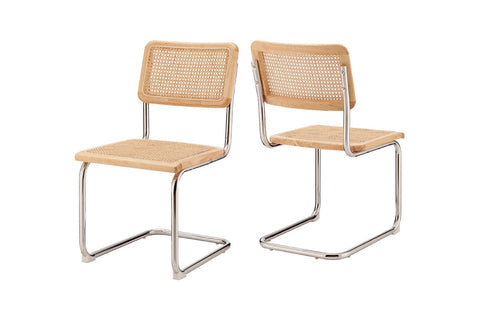 Set of 2 Matt Blatt Marcel Breuer Cesca Dining Chairs Replica (Natural/Rattan)