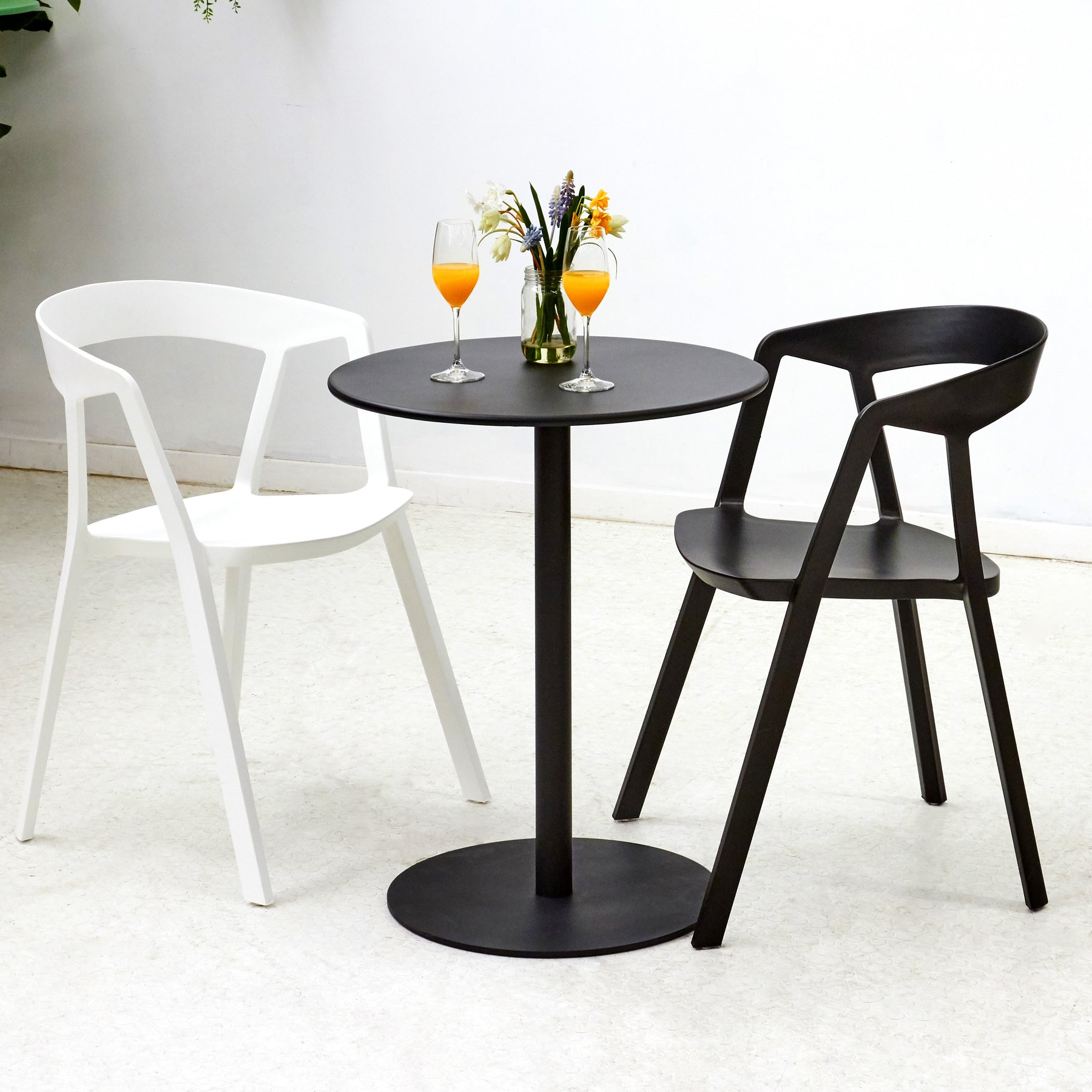 Matt Blatt Set of 2 Patrick Norguet Compas Chair Replica (White)