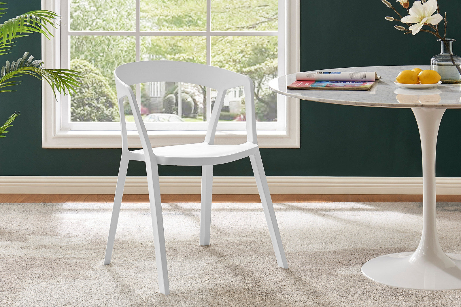 Matt Blatt Set of 2 Patrick Norguet Compas Chair Replica (White)