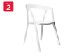 Matt Blatt Set of 2 Patrick Norguet Compas Chair Replica (White)