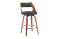 Set of 2 Matt Blatt Davian Faux Leather Swivel Bar Stools (Walnut)