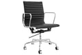 Matt Blatt Eames Replica Low Back Leather Office Chair (Black/Chrome)