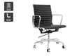 Matt Blatt Eames Replica Low Back Leather Office Chair (Black/Chrome)