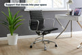 Matt Blatt Eames Replica Low Back Leather Office Chair (Black/Chrome)
