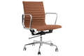 Matt Blatt Eames Premium Replica Low Back Office Chair Genuine Leather (Tan/Chrome)
