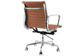 Matt Blatt Eames Premium Replica Low Back Office Chair Genuine Leather (Tan/Chrome)