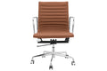 Matt Blatt Eames Premium Replica Low Back Office Chair Genuine Leather (Tan/Chrome)