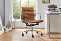 Matt Blatt Eames Premium Replica Low Back Office Chair Genuine Leather (Tan/Chrome)