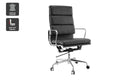 Matt Blatt Eames Replica High Back Soft Pad Leather Office Chair (Black/Chrome)