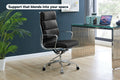 Matt Blatt Eames Replica High Back Soft Pad Leather Office Chair (Black/Chrome)