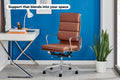 Matt Blatt Eames Replica High Back Soft Pad Leather Office Chair (Tan/Chrome)
