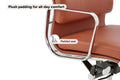 Matt Blatt Eames Replica High Back Soft Pad Leather Office Chair (Tan/Chrome)