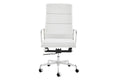 Matt Blatt Eames Premium Replica High Back Soft Pad Office Chair Genuine Leather (White/Chrome)