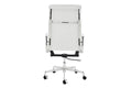 Matt Blatt Eames Premium Replica High Back Soft Pad Office Chair Genuine Leather (White/Chrome)
