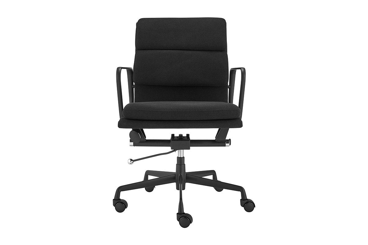 Matt Blatt Eames Replica Low Back Soft Pad Fabric Office Chair (Black/Black)