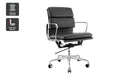 Matt Blatt Eames Replica Low Back Soft Pad Leather Office Chair (Black / Chrome)