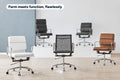 Matt Blatt Eames Replica Low Back Soft Pad Leather Office Chair (Black / Chrome)