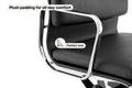 Matt Blatt Eames Replica Low Back Soft Pad Leather Office Chair (Black / Chrome)