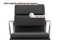 Matt Blatt Eames Replica Low Back Soft Pad Leather Office Chair (Black / Chrome)