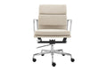 Matt Blatt Eames Premium Replica Low Back Soft Pad Office Chair Fabric (Beige/Chrome)