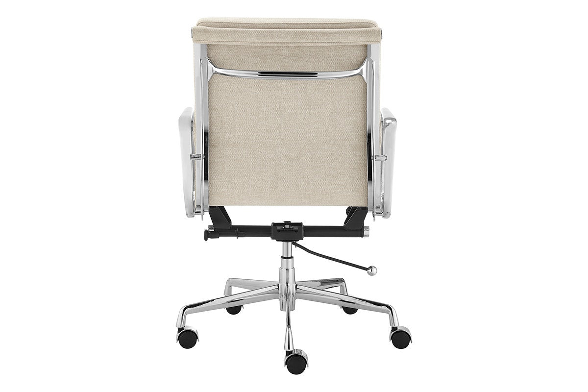 Matt Blatt Eames Premium Replica Low Back Soft Pad Office Chair Fabric (Beige/Chrome)