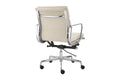 Matt Blatt Eames Premium Replica Low Back Soft Pad Office Chair Fabric (Beige/Chrome)