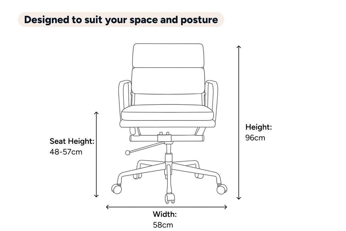 Matt Blatt Eames Replica Low Back Soft Pad Fabric Office Chair (Grey/Chrome)