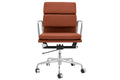 Matt Blatt Eames Premium Replica Low Back Soft Pad Office Chair Genuine Leather (Tan/Chrome)
