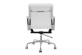 Matt Blatt Eames Premium Replica Low Back Soft Pad Office Chair Genuine Leather (White/Chrome)