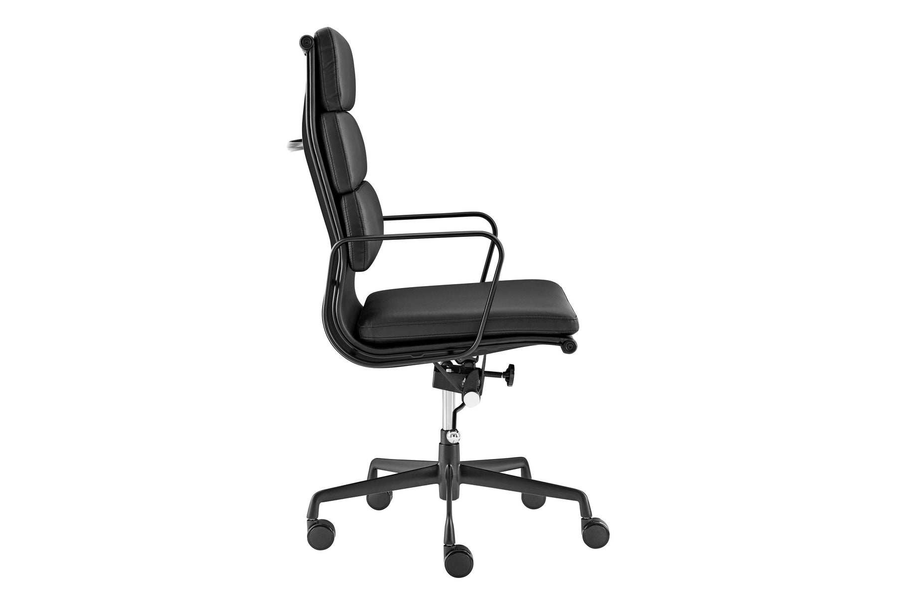 Matt Blatt Eames Premium Replica High Back Soft Pad Office Chair Genuine Leather (Black/Black)