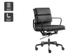 Matt Blatt Eames Replica Low Back Soft Pad Leather Office Chair (Black/Black)