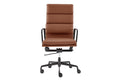 Matt Blatt Eames Premium Replica High Back Soft Pad Office Chair Genuine Leather (Tan/Black)
