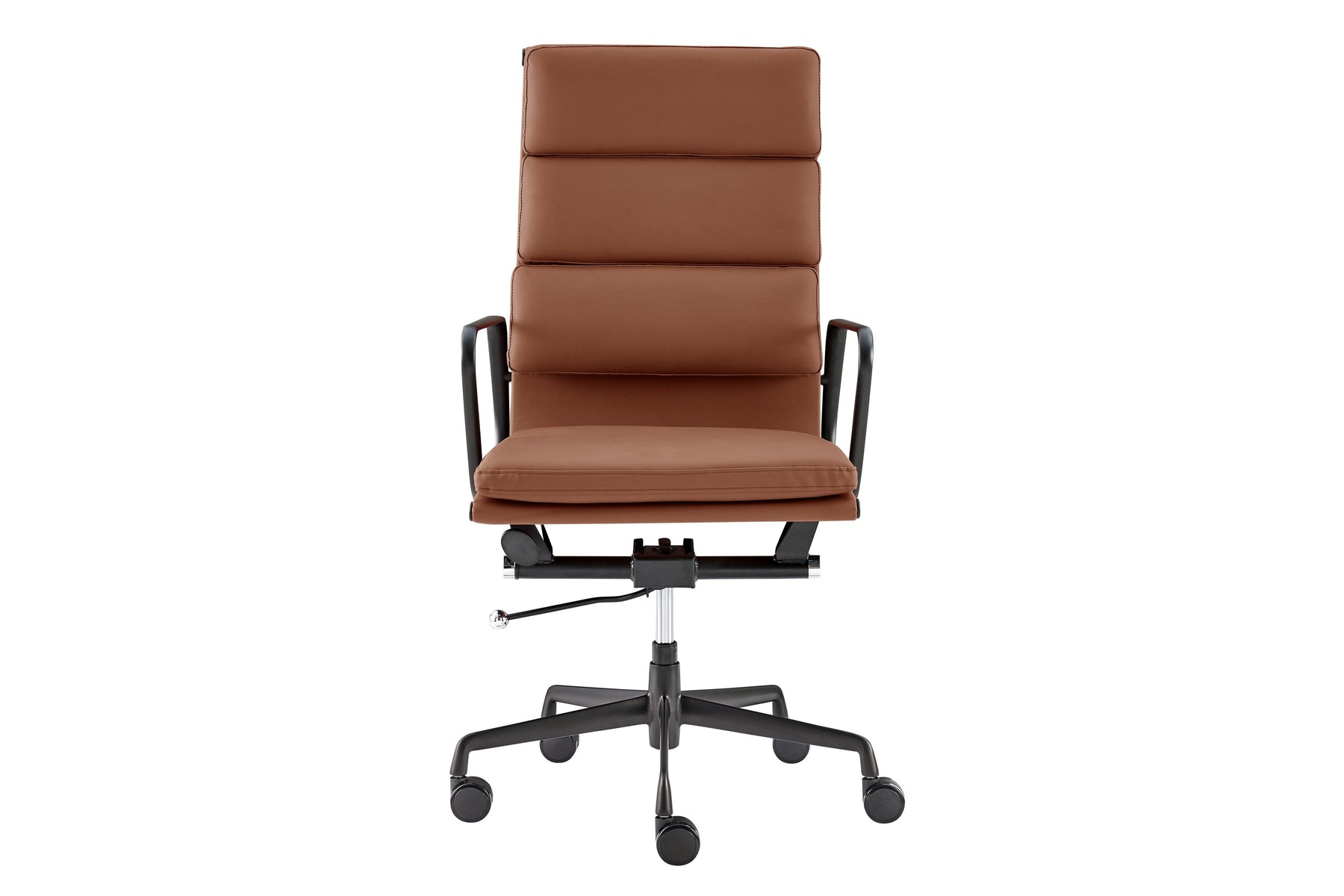 Matt Blatt Eames Premium Replica High Back Soft Pad Office Chair Genuine Leather (Tan/Black)