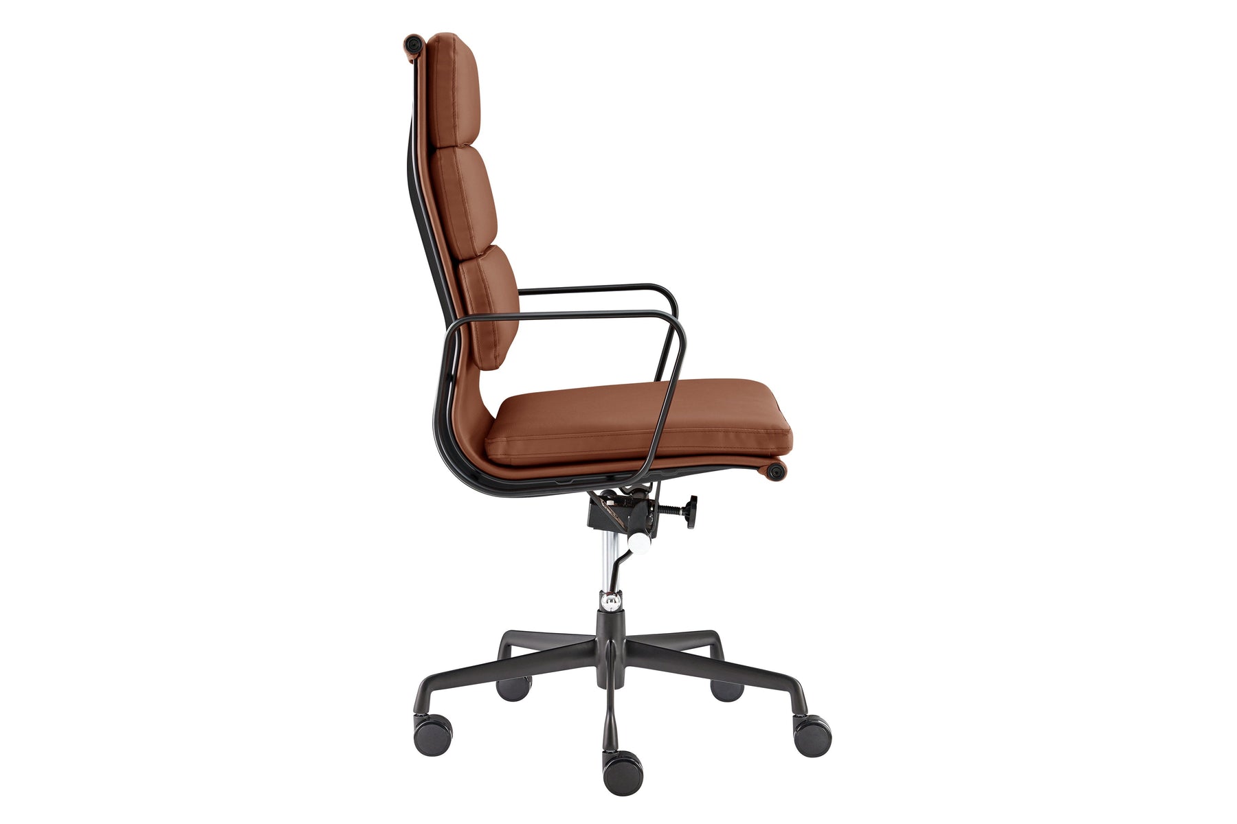 Matt Blatt Eames Premium Replica High Back Soft Pad Office Chair Genuine Leather (Tan/Black)